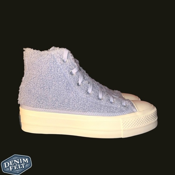 Converse Women’s Chuck Taylor All Star Platform High 'Cozy Sherpa - Ghost' Shoes - Picture 11 of 16